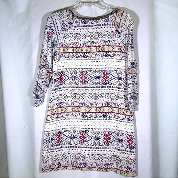 Skies are Blue size Small Women's Mini Dress Ikat Print - Picture 2 of 6
